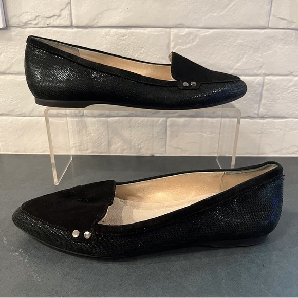 Alex Marie sz 6 Ryann black leather pointy toe ballet flats - Picture 5 of 15